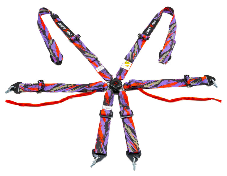 Harnais couleur FIA 6 points R6 compatible hans - 2026 - couleur aux choix