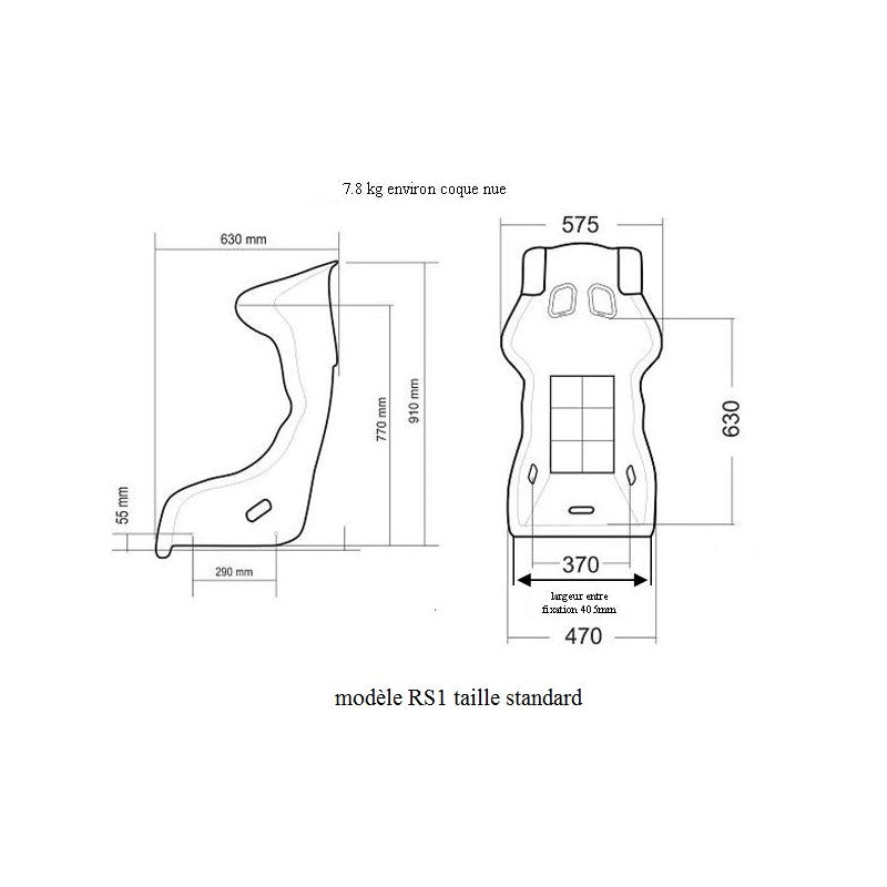 Siege baquet oreille FIA Good Race skai noir - SUR COMMANDE